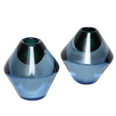 Salviati Glass Candle Holders, circa 1960s 4