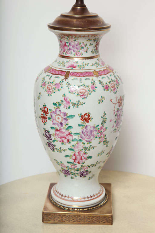 Chinese Famille Rose Lamp For Sale