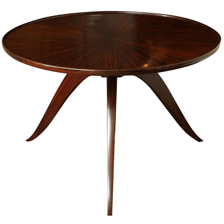 Emile-Jacques Ruhlmann French Art Deco Macassar Ebony 'Bas Ducharne' Table For Sale