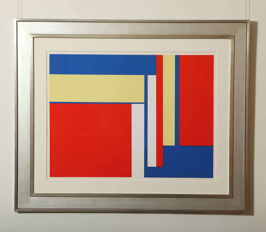 Ilya Bolotowsky
American/Russian, 1907-1981

Series 3
circa 1970
screen-print in colors
Signed Ilya Bolotowsky in pencil and numbered 14/125
Framed in white gold frame

Sheet: 29 3/4