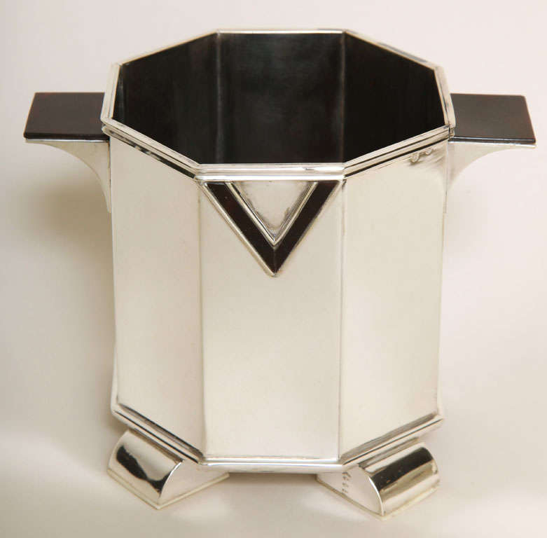 Cardeilhac French Art Deco Sterling Silver and Faux Tortoiseshell Wine Caddies In Excellent Condition For Sale In New York, NY