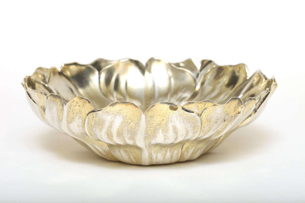 Gustave Keller Frères French Art Deco Sterling Silver Vermeil Coupe