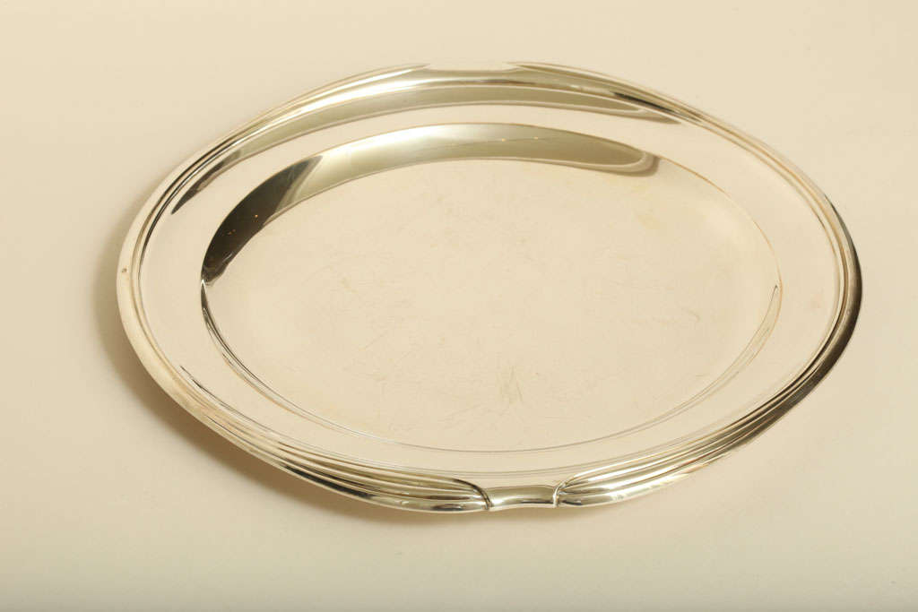 Maison Cardeilhac French Art Deco Sterling Silver Round Tray
