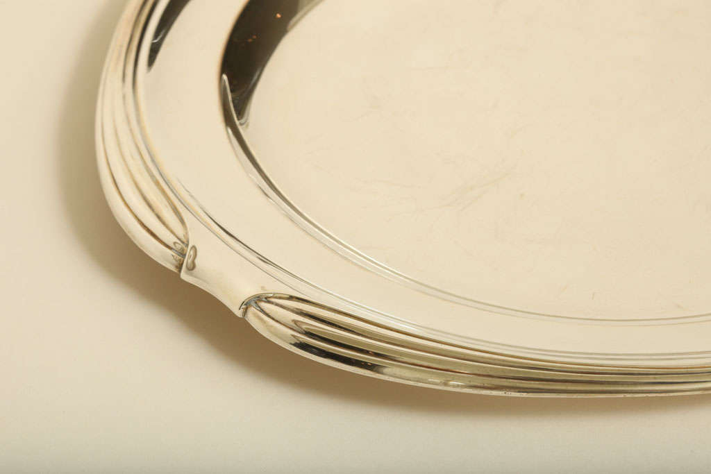 Mid-20th Century Maison Cardeilhac French Art Deco Sterling Silver Round Tray For Sale