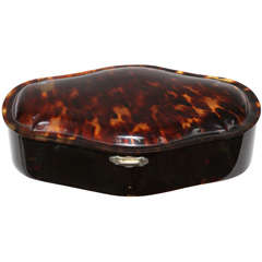 English Art Deco Tortoiseshell 
Silver Jewelry Box by C. B. 
C.