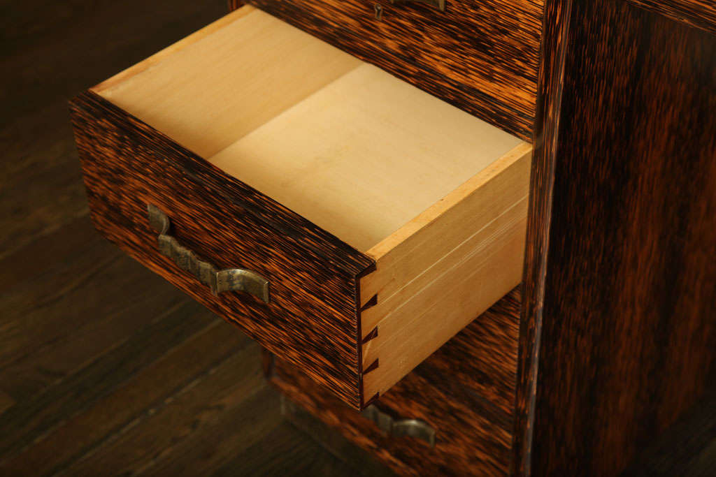 Eugene Printz French Art Deco Palmwood with Brass DoubleSided Desk For