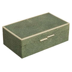 Antique English Art Deco Shagreen and Ivory Box