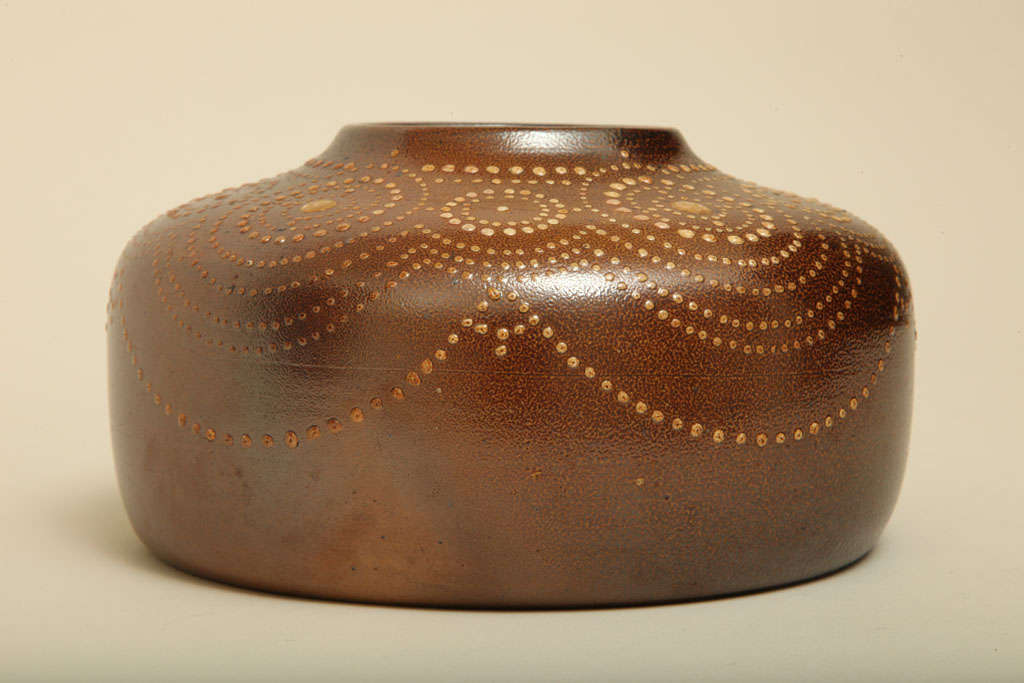 Henri Simmen French Art Deco Salt-Glazed Stoneware Vase In Good Condition For Sale In New York, NY
