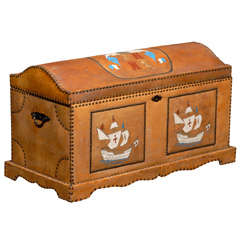 Spanish Revival Leather Trunk