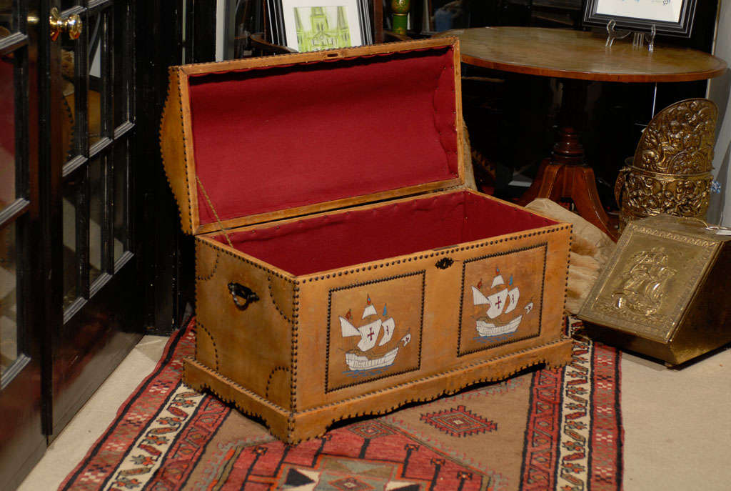 Spanish Revival Leather Trunk 2