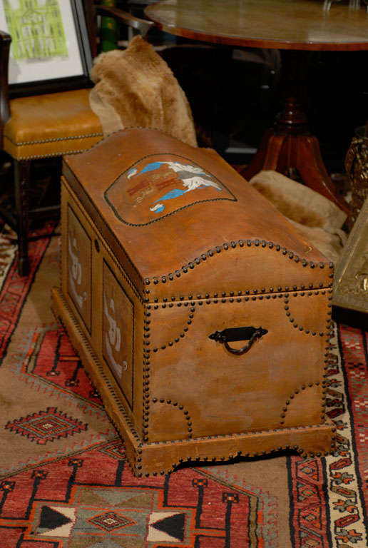 Spanish Revival Leather Trunk 4