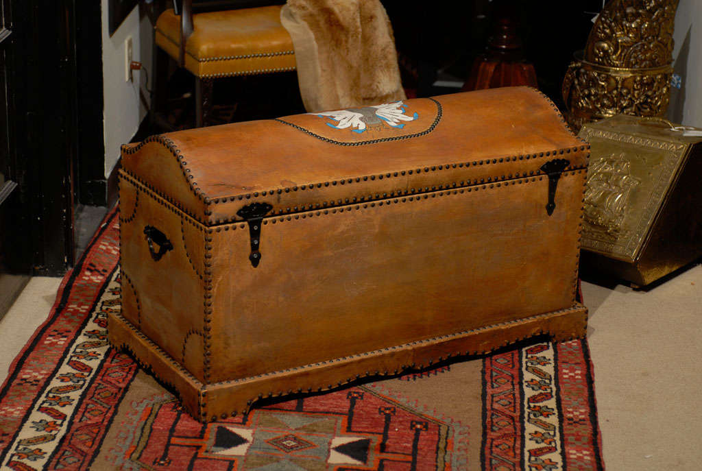 Spanish Revival Leather Trunk 5