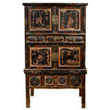 Chinese Black 2 Piece Cabinet