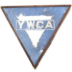 Triangular YWCA Reverse-Painted Lighted Sign