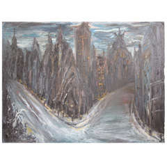 Winter's Night Scenic Painting