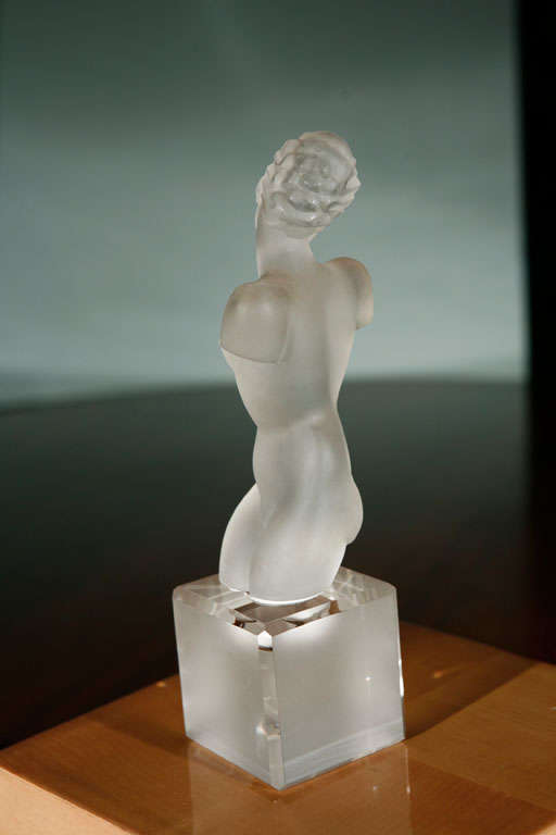 Glass French Nude Woman  Sculpture.