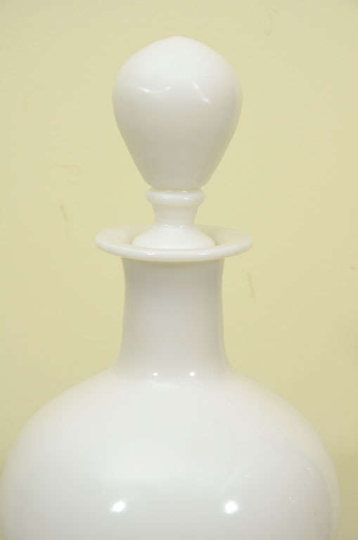 Modern Decanter in White Milk Glass