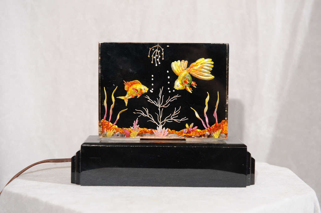 This very unusual light up aquarium can bring a smile to any face.  Very colorful and nicely detailed, and you don't need to feed the fish or clean the tank!  This brings a nice warm glow to the surrounding area.  A very unusual item, to say the