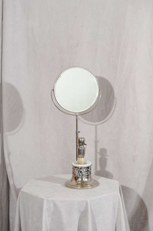 American Victorian Shaving Mirror with Accessories