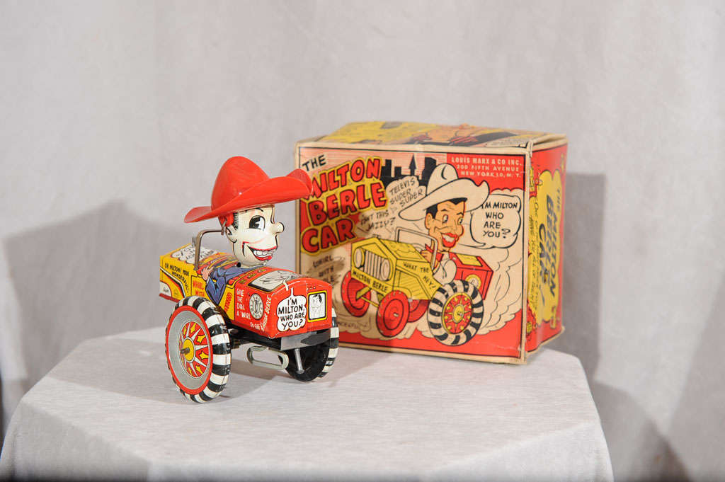 Well, for those of us who are old enough to remember Milton Berle, he was indeed Mr. Television. This beautiful toy is in amazing condition and still has the original box. If you are a toy collector, that is the ultimate find. The colors, the