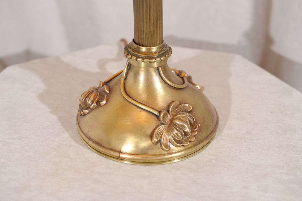 art nouveau brass lamp
