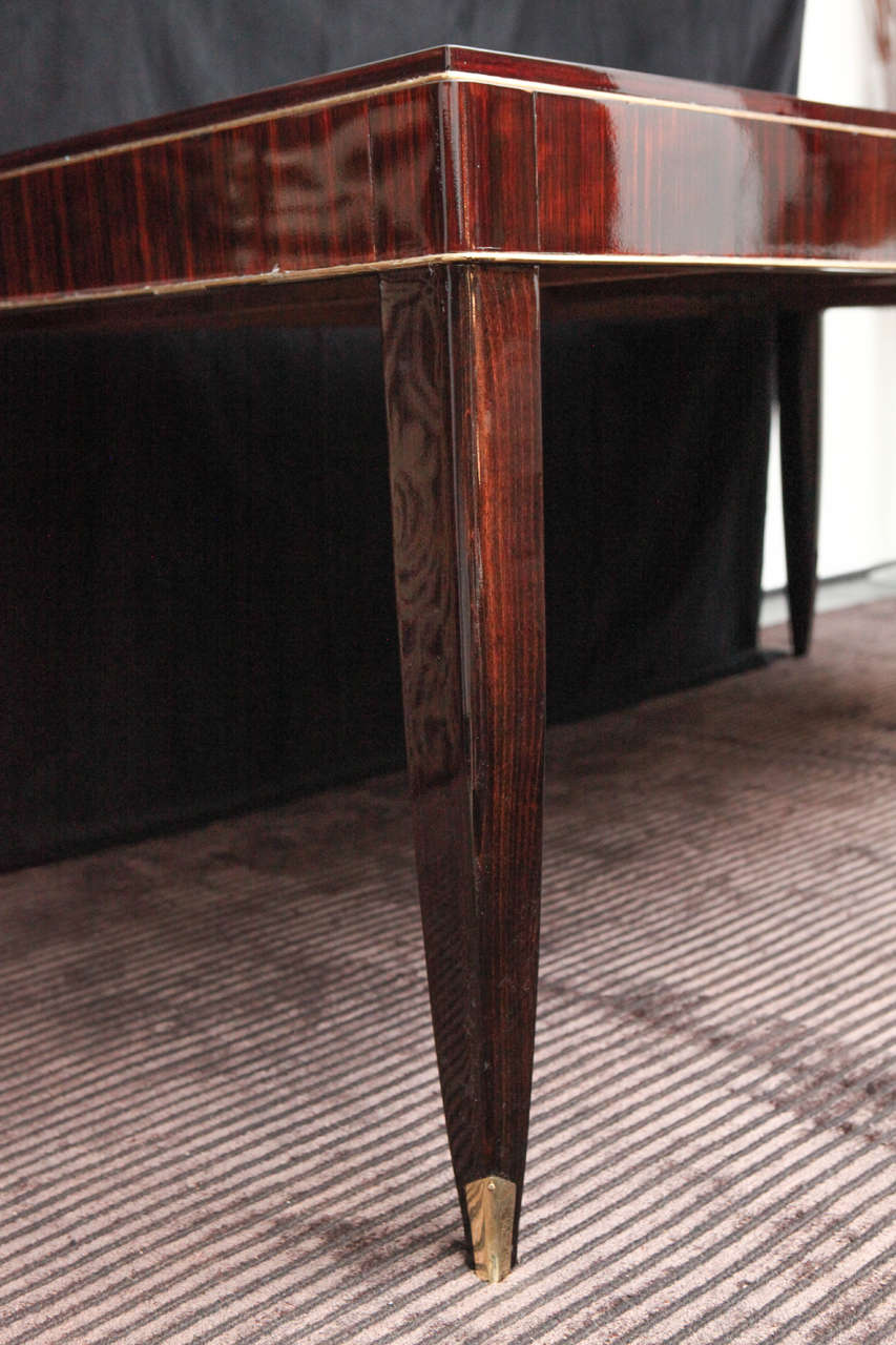 Art Deco Rosewood and Gilded Albert Fournier Dining Table In Good Condition For Sale In Los Angeles, CA