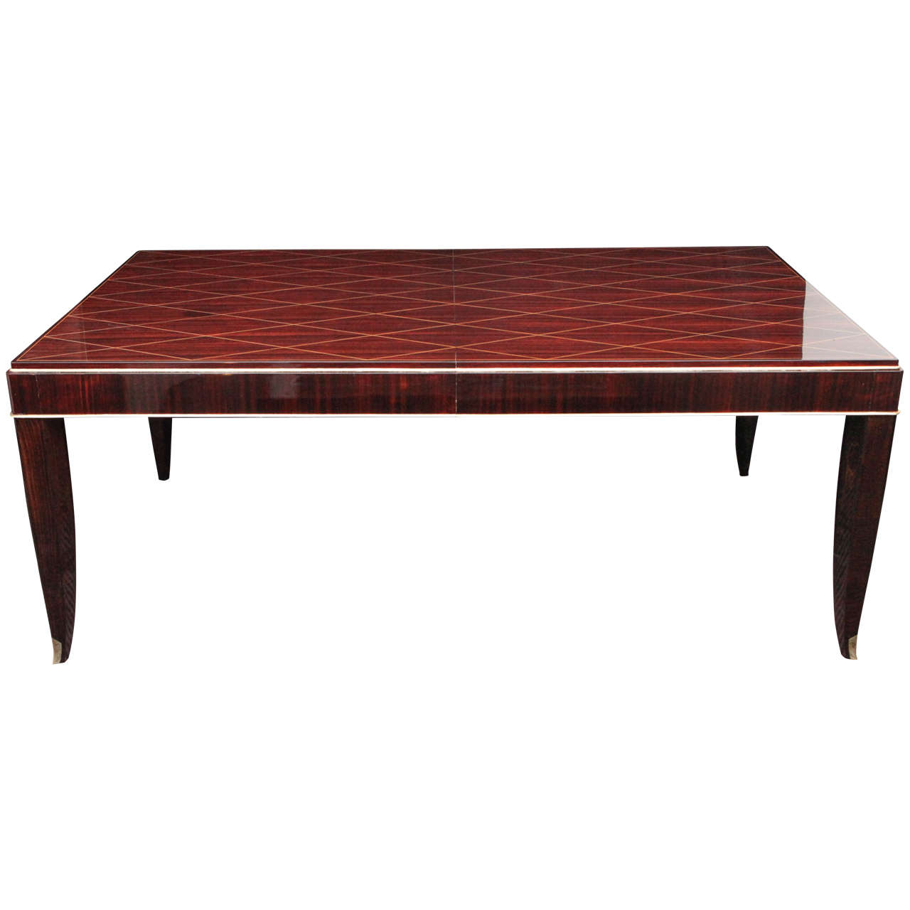 Art Deco Rosewood and Gilded Albert Fournier Dining Table