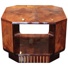 Octagonal Side Table in Walnut Burl