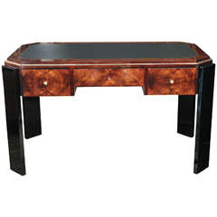 Octagonal Art Deco Desk in Walnut 5