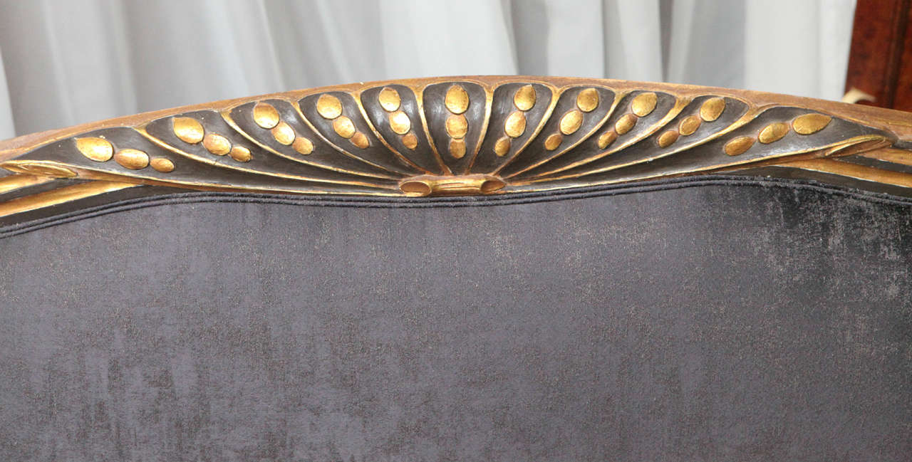 French Carved Art Deco Sofa in Gold Leaf, France, circa 1940s For Sale