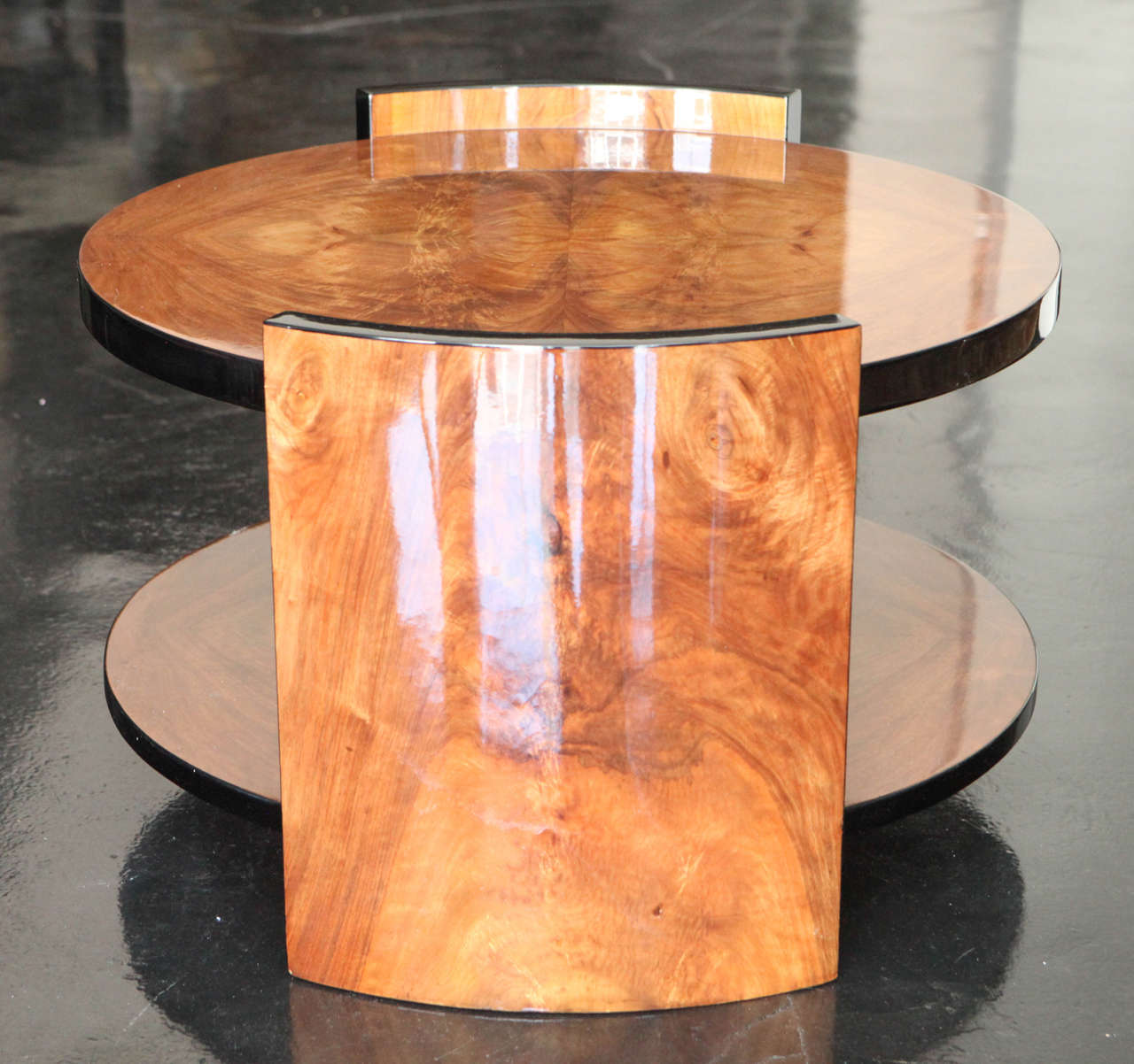 Art Deco Walnut Burl Side Table 2