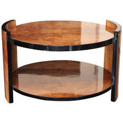 Art Deco Walnut Burl Side Table