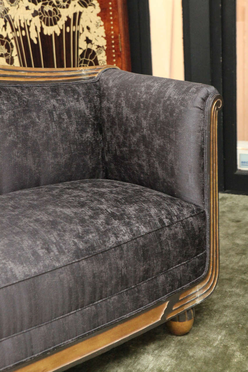 Art Deco Sofa in Gold Leaf, 1940s at 1stdibs
