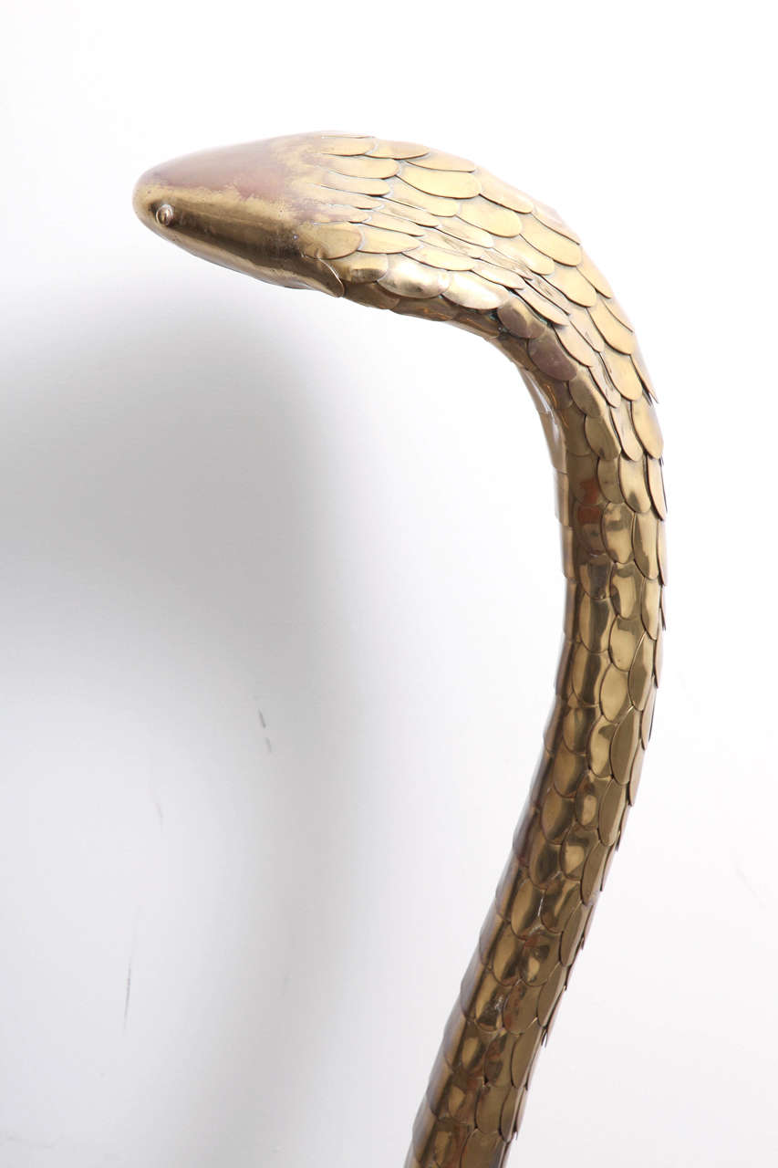 Brass Cobra Sculpture by Alain Chervet In Excellent Condition In New York, NY