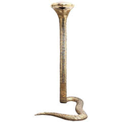 Rare 1970s Brass Cobra Sculpture Lamp by Alain Chervet