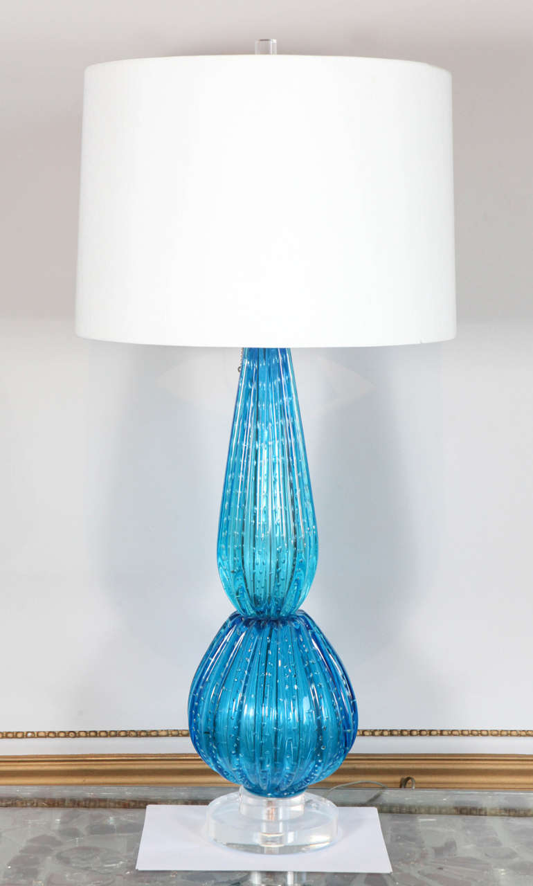 Murano Glass Lamps Italy Sevenstonesinc Com Vintage Hand N Murano Blue Gl Table Lamp Italy 1950s At 1stdibs