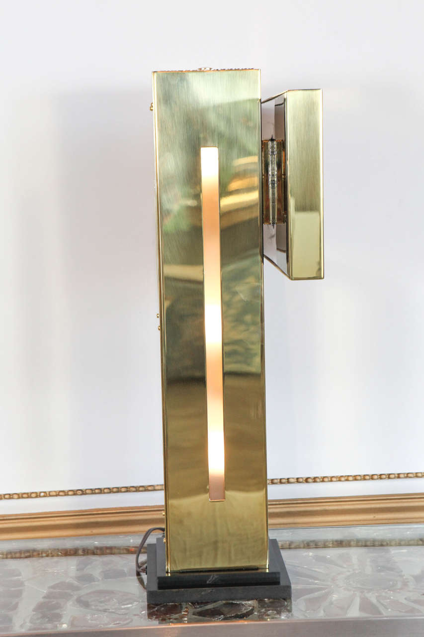 Contemporary Brass and Resin Table Lamp by Adam Hebb