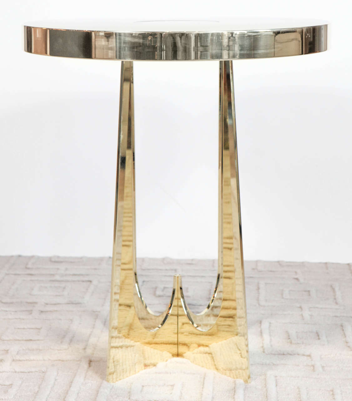 Brass and Resin Side Table with an Agate Designed by Adam Hebb, USA For ...