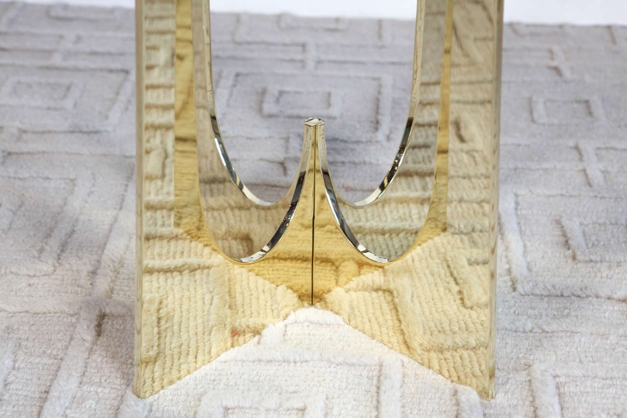 Brass and Resin Side Table with an Agate Designed by Adam Hebb, USA For ...