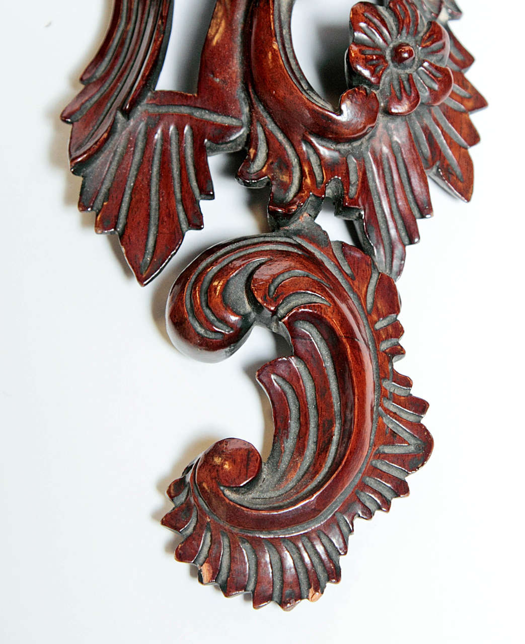 20th Century Pair of Carved Wood Rococo Style Brackets