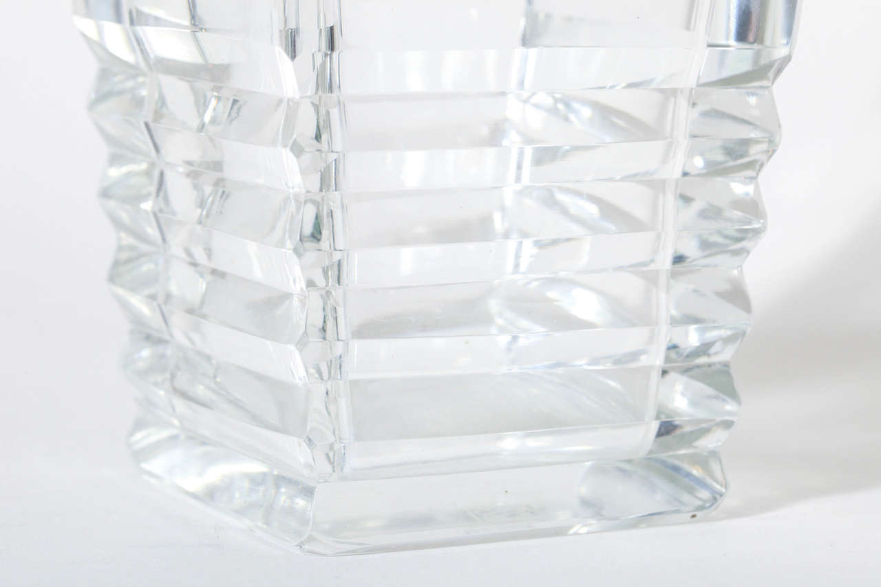 Jean Luce French Art Deco Clear Glass Vase 2