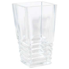 Jean Luce French Art Deco Clear Glass Vase