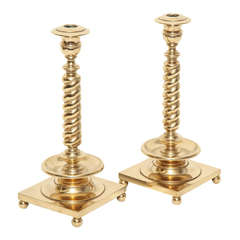 Bronze Spiral Column Candlesticks