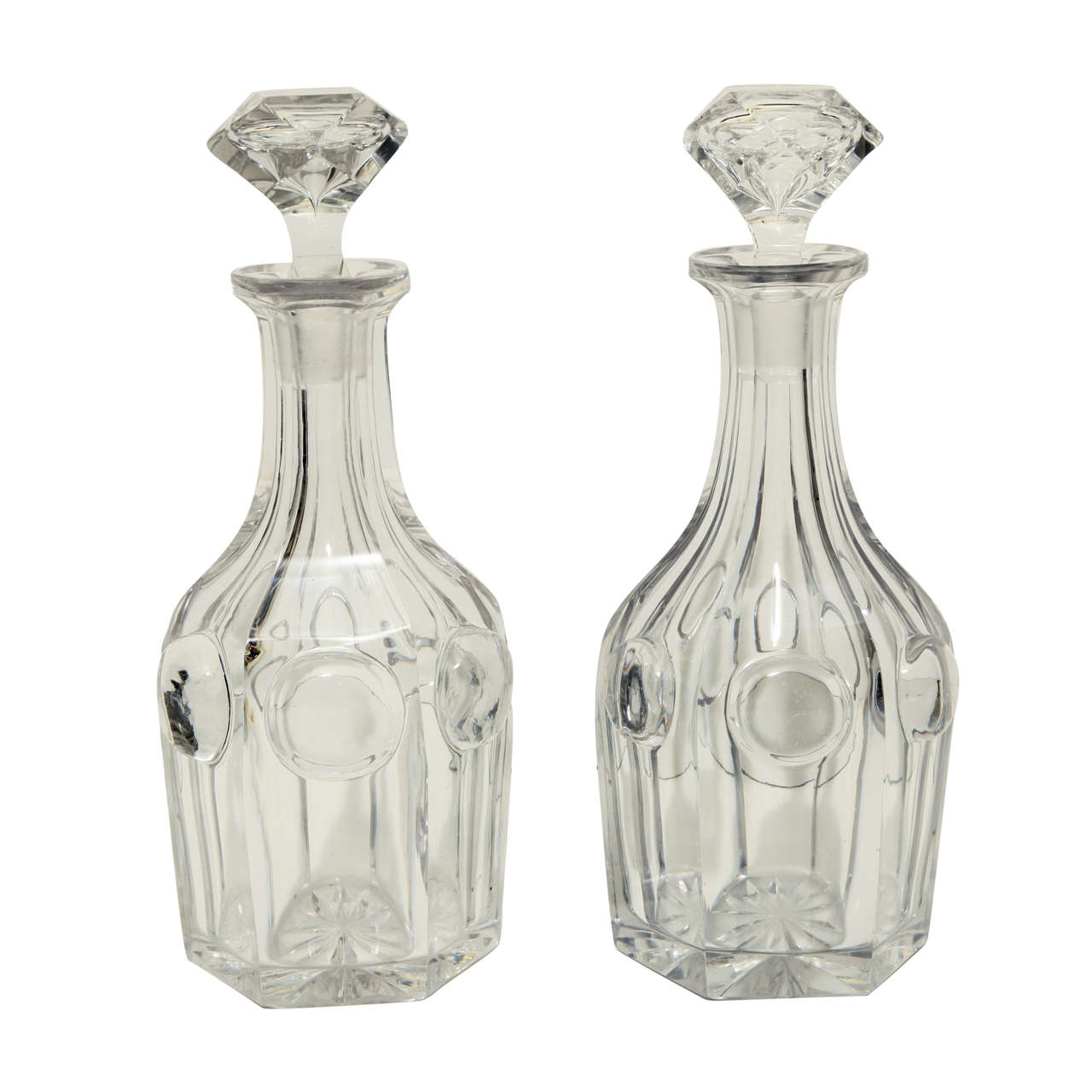 Rare Cut Crystal Victorian Decanters For Sale