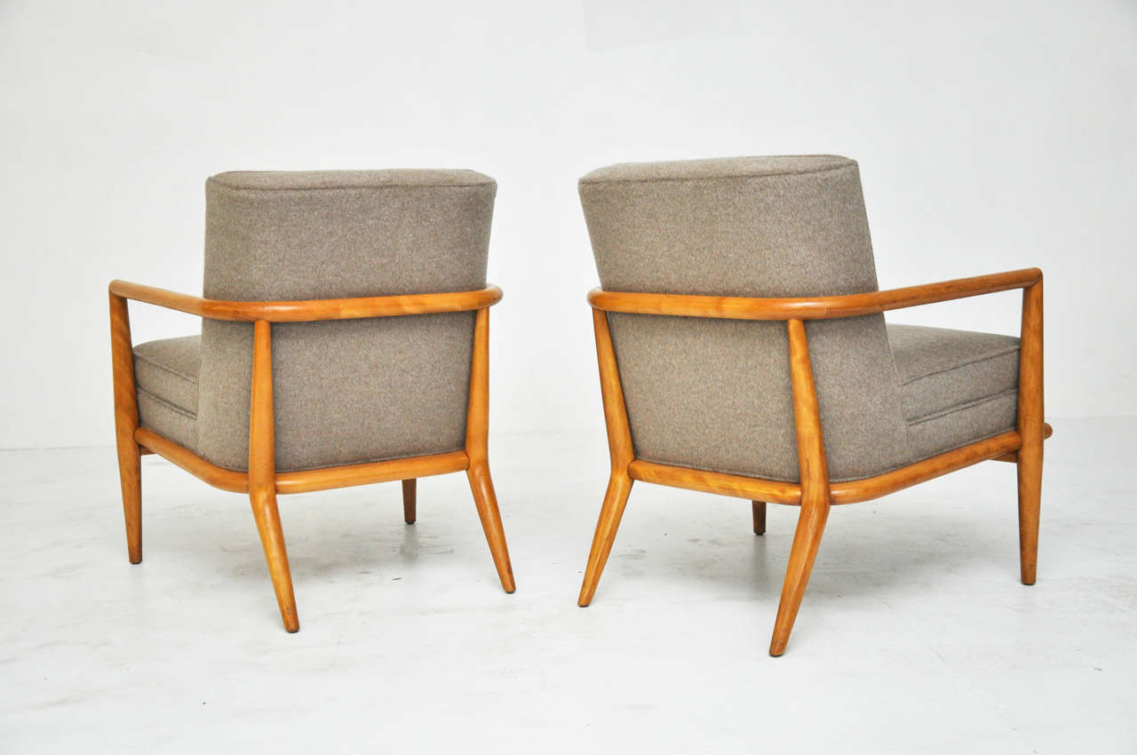 20th Century T.H. Robsjohn-Gibbings Pair of Lounge Chairs