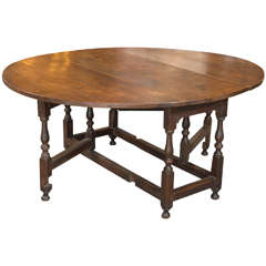 Antique Late 18th Century English Oak Dropleaf Table
