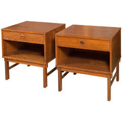 Pair Dux Walnut End Tables from Sweden