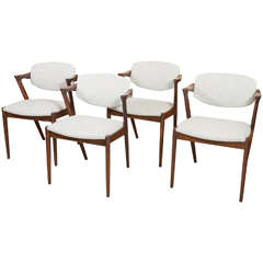 Set of Four Kai Kristiansen Rosewood Framed Dining Chairs