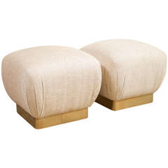 Pair Marge Carson Poufs/Ottomans Style of Karl Springer