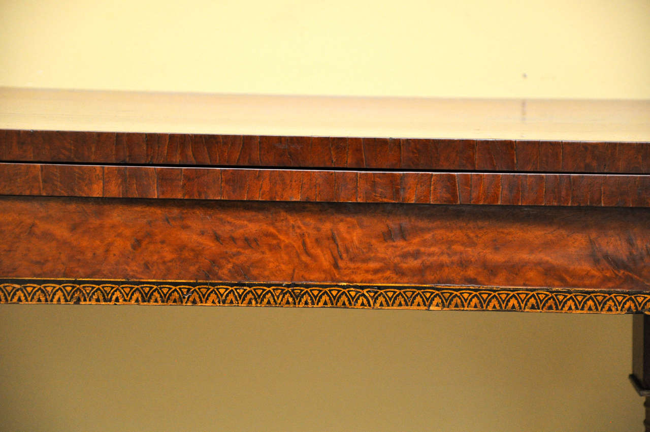 American New York Light Burl Ashwood Card Table, circa 1820